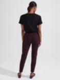 Hobbs Gael Wool Blend Tapered Trousers, Plum Purple