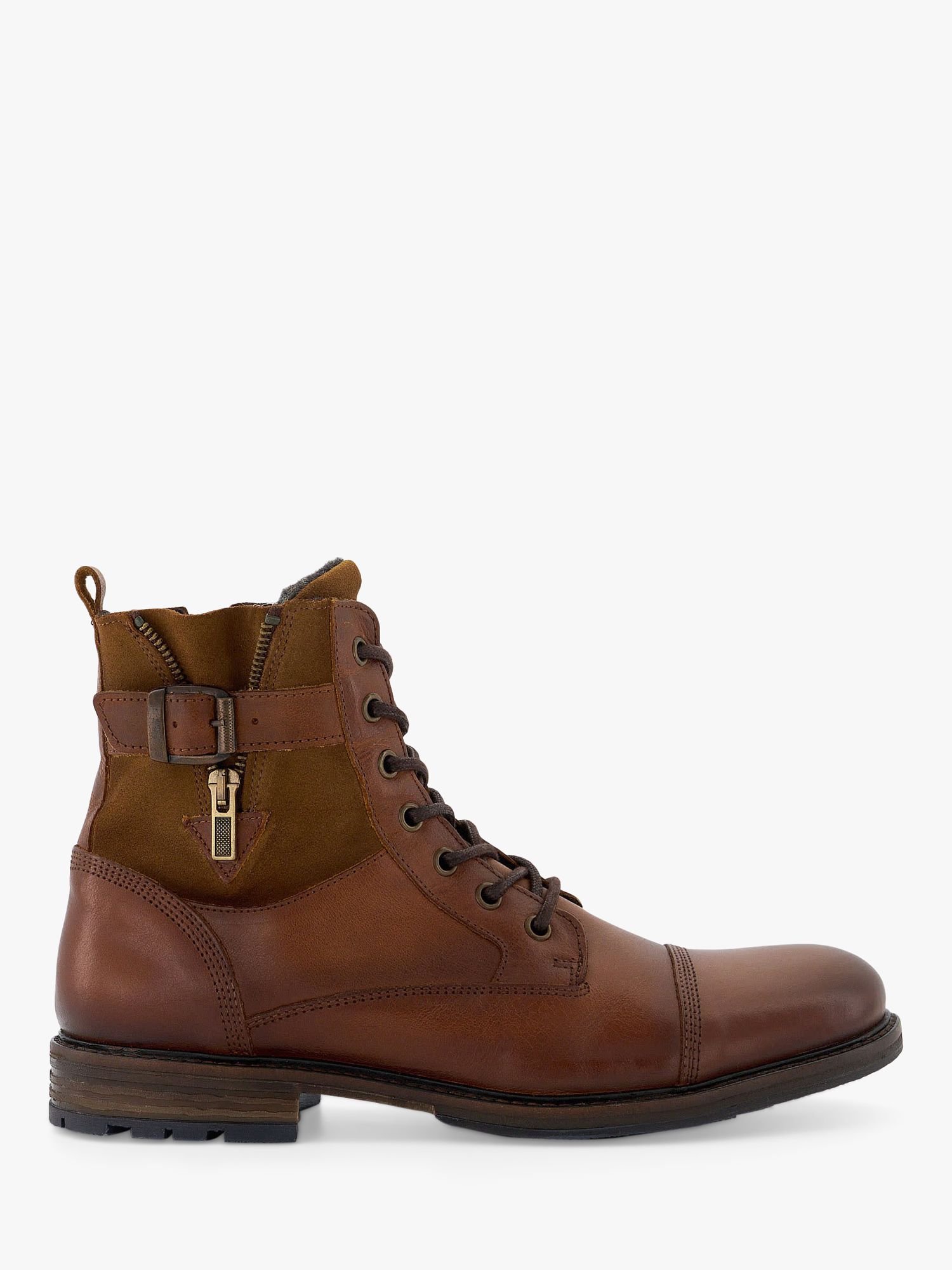 Dune Wide Fit Pap Leather Ankle Boots, Tan at John Lewis & Partners