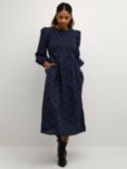 KAFFE Nomy Smock Long Sleeve Midi Dress, Multi