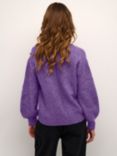 KAFFE Sarla V-Neck Melange Knit Pullover Jumper, Purple