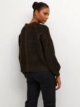 KAFFE Vera Jumper, Java/Black Stripe