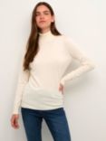 KAFFE Astrid Long Sleeve Roll Neck Pullover Jumper, Antique White