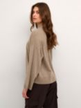 KAFFE Luni Cashmere Blend Turtleneck Jumper, Brindle Melange