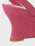 Hobbs Cordelia Suede Wedge Sandals, Party Pink