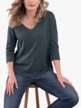 Celtic & Co. Organic Cotton V-Neck Top, Slate