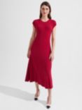 Hobbs Reena Plain Knit Dress, Berry Red