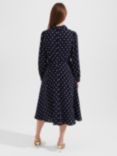 Hobbs Ayla Polka Dot Dress, Navy/Ivory