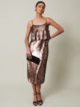 Phase Eight Myka Sequin Tiered Dress, Bronze