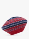 Celtic & Co. Fair Isle Wool Beret, Red