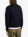 Farah Mullen Merino Wool Cardigan, True Navy