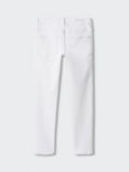 Mango Kids' Slim Fit Cropped Jeans, White
