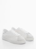 Mango Base Low Top Leather Trainers, White