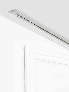 John Lewis Aluminium Slim Top Fix Uncorded Curtain Track, White, L150cm