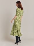 Ghost Lainey Ikat Print Midi Dress, Green