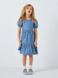 John Lewis ANYDAY Kids' Lemon Print Tiered Dress, Bijou Blue