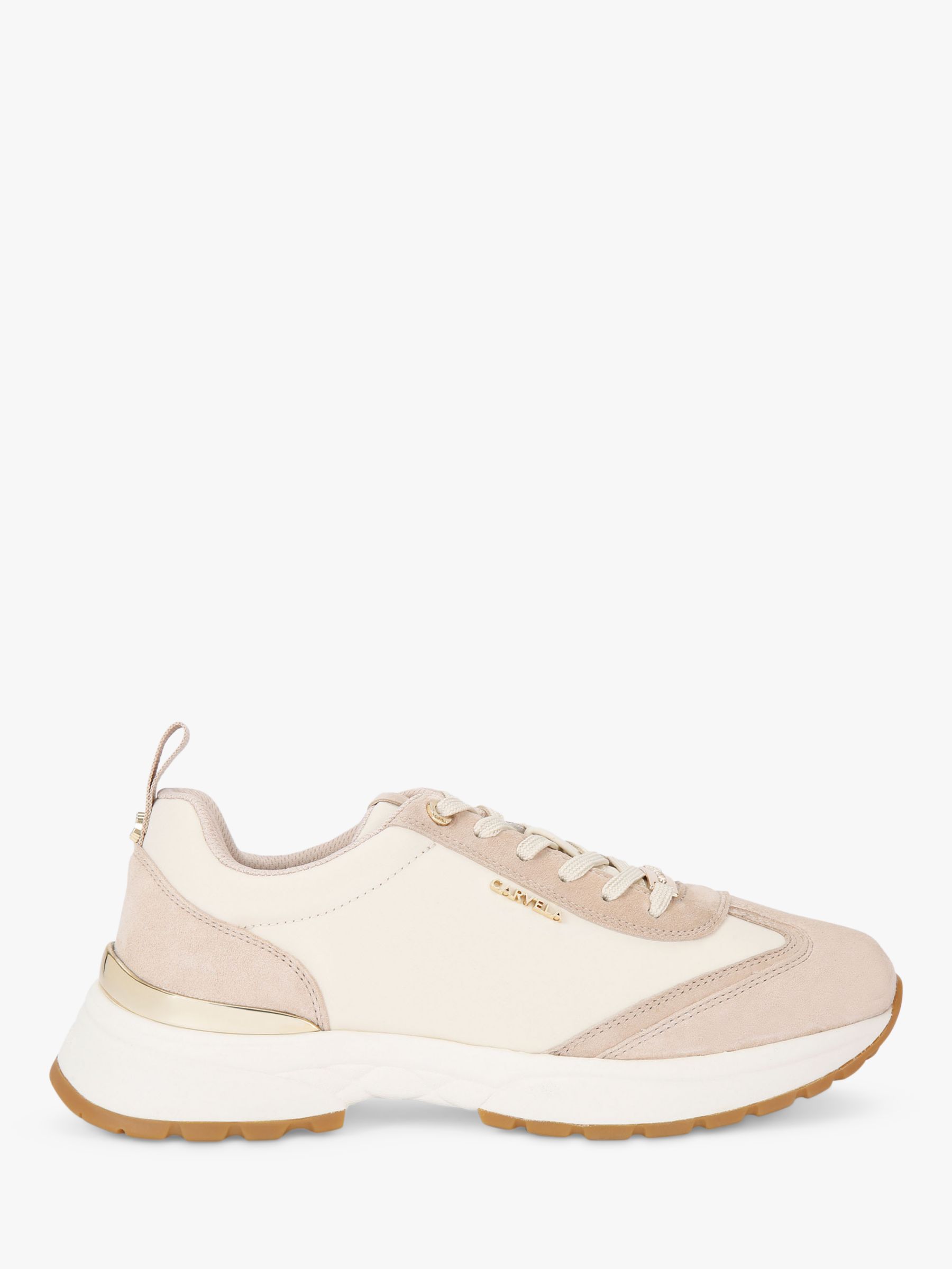 Carvela Parade Lace-Up Trainers, Natural Beige at John & Partners