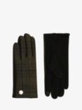 Unmade Copenhagen Kumi Check Print Wool Blend Gloves, Art Green/Black