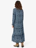 Noa Noa Louise Floral Print Tiered Maxi Dress, Blue/Black