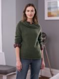 Celtic & Co. Collared Slouch Wool Jumper, Olive