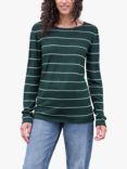 Celtic & Co. Striped Fine Knit Merino Wool Jumper, Pine