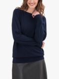 Celtic & Co. Slash Neck Wool Jumper, Dark Navy