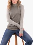 Celtic & Co. Merino Roll Neck Jumper, Biscuit/Taupe