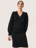 Soaked In Luxury Tuesday V Neck Button Cardigan, Black