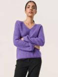 Soaked In Luxury Tuesday Long Sleeve V-Neck Wool Jumper, Passion Flower