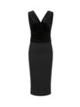 HotSquash Velvet Ruched Dress, Black