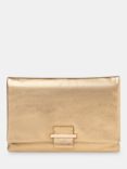 Whistles Alicia Leather Clutch, Gold