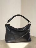 Mint Velvet Harri Leather Shoulder Bag, Black