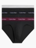 Calvin Klein Underwear Cotton Briefs, Pack of 3, Black/Port/Porpoise