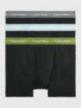 Calvin Klein Cotton Stretch Mid Rise Trunks, Pack of 3, Black/Olive/Grey