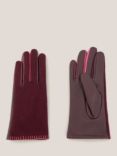 White Stuff Lucie Leather Gloves, Plum