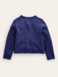 Mini Boden Kids' Pointelle Cotton Cardigan, College Navy