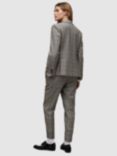 AllSaints Bea Skinny Fit Wool Blend Check Trousers, Grey