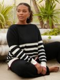 Live Unlimited Curve Stripe Relaxed Jumper, Black/White