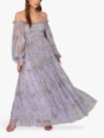 Lace & Beads Lana Ruched Bodice Maxi Dress, Lilac