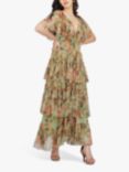 Lace & Beads Exham Prinder Maxi Dress, Green/Multi