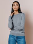 Albaray Silk Blend Crew Neck Jumper, Grey