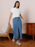 Albaray Front Split Denim Maxi Skirt, Blue