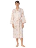 Lauren Ralph Lauren Floral Satin Kimono Robe, Pink/Multi