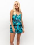 Cyberjammies Cove Floral Cami and Shorts Pyjamas, Teal