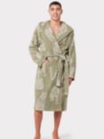 Chelsea Peers Leopard Cotton Towelling Robe, Khaki