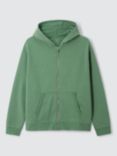 John Lewis Kids' Optic Wash Full Zip Hoodie, Green