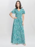 Gina Bacconi Fatima Jersey Maxi Dress, Teal