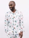 Cyberjammies Whistler Ski Print Long Sleeve Pyjama Top, White/Multi, White/Multi