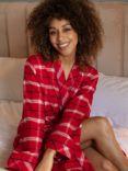 Cyberjammies Noel Check Long Dressing Gown, Red/Multi