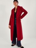 Monsoon Daria Double Breasted Coat, Red