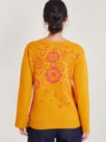 Monsoon Floral Embroidered Jumper, Ochre